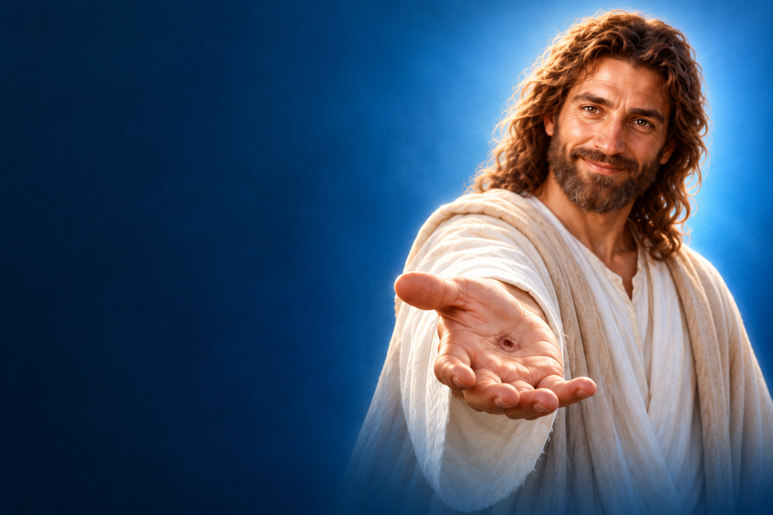 Jesus reaching out his hand